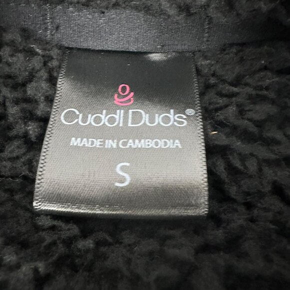 Cuddl Duds Womens Black Faux Sherpa Jacket With Button Detail Size S - Picture 3 of 7